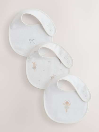 NEXT Infants Pack of 3
                    Pure Cotton Bibs