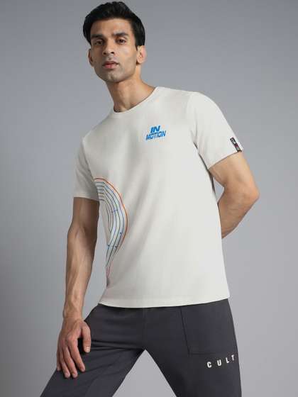 CULT Men White In
                        Motion Graphic T-shirt