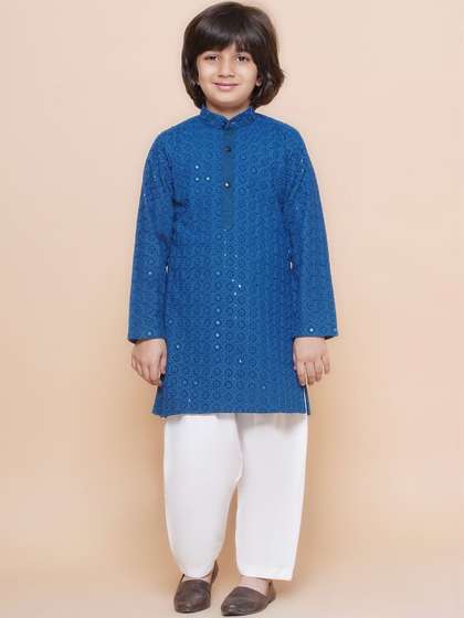 Aj DEZInES Boys Ethnic
                    Motifs Embroidered Regular Sequinned Kurta with
                    Pyjamas