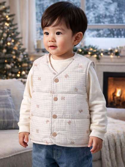 Little Surprise Box
                    Unisex Kids Checked Lightweight Quilted Jacket