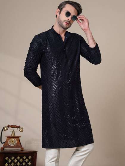 HERE&NOW Men
                        Embellished Chikankari Kurta