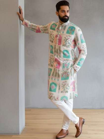 HERE&NOW Men
                        Floral Printed Floral Kurta