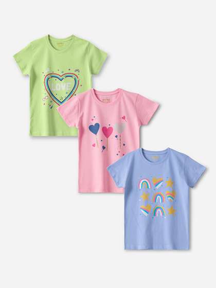 ZUNIORS SSC
                      Kids-Unisex Pink Cotton Printed Tshirts