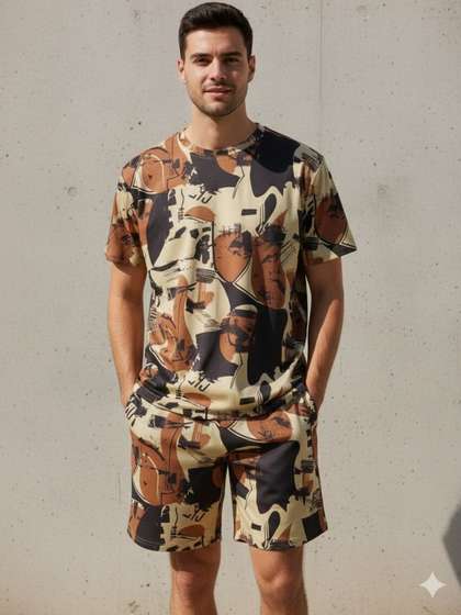 QOSHA Men Printed
                        Night suit