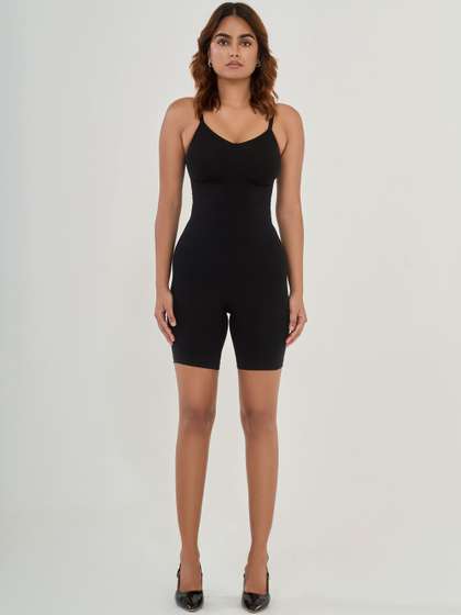 Invogue Black
                        Essentials Plus Bodysuit Mid Thigh Bodyshaper