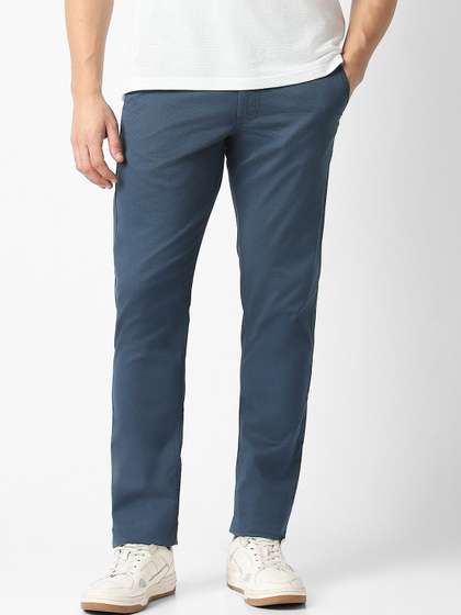 Van Heusen Sport
                          Men Textured Slim Fit Chinos Trousers