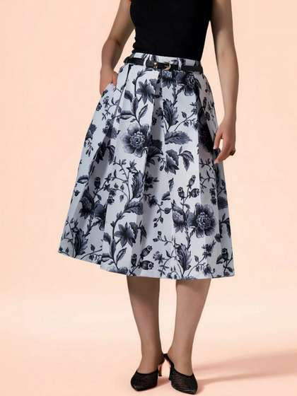 DressBerry Printed
                        Cotton Midi A-Line Skirts