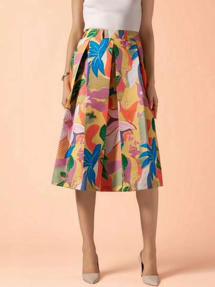 DressBerry Printed
                        Cotton Midi A-Line Skirts