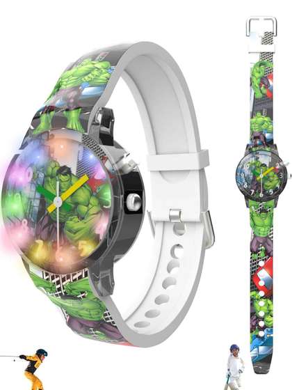 Spiky Boys Printed Dial
                    & Straps Analogue Automatic Watch SD01_RND_Hulk