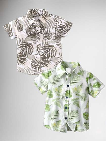 RAVYA TRENDZ Boys
                    Classic Floral Printed Casual Shirt