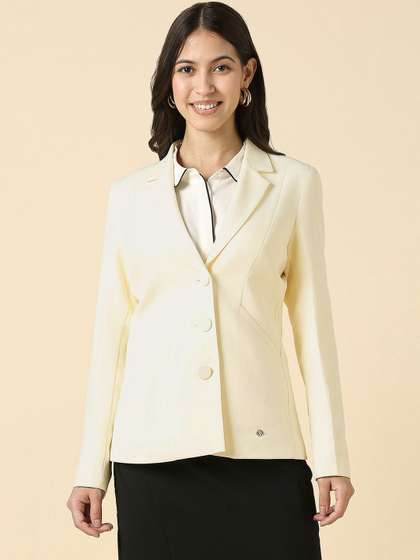 Allen Solly Woman
                        Notched Lapel Single-Breasted Formal Blazers
