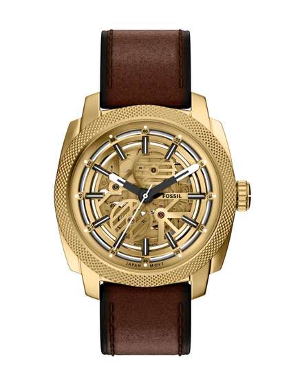 Fossil Men Skeleton Dial
                    & Leather Straps Analogue Automatic Motion
                    Powered Watch ME3278