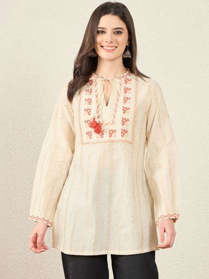 Anouk Geometric
                          Embroidered Thread Work Thread Work Kurti