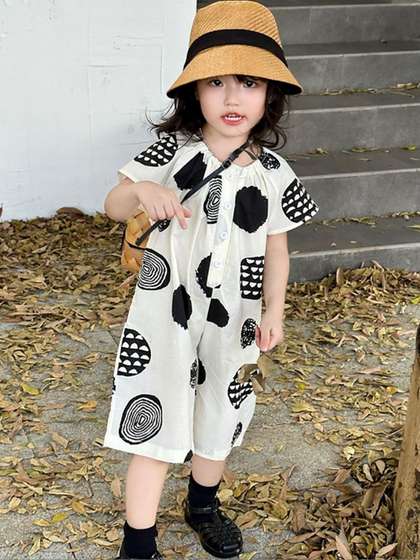 YK Girls Printed Basic
                    Jumpsuit