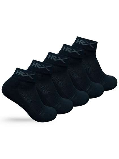 HRX by Hrithik
                        Roshan Men Pack Of 5 Patterned Cotton Ankle
                        Length Socks