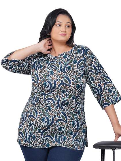 30 Looks Botanical
                        Printed V-Neck Pure Cotton Kurti