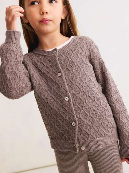 H&M Girls
                      Textured-Knit Cotton Cardigan