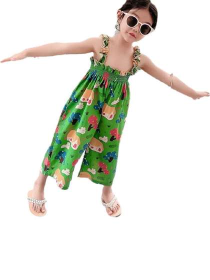 YK Girls Printed Basic
                    Jumpsuit