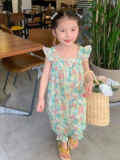 YK Girls Printed Basic
                    Jumpsuit
