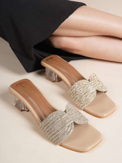 Lavie Embellished
                        Party Block Sandals