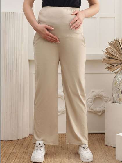 WELL KEPT Women Cotton
                      Straight Fit Maternity Track Pants