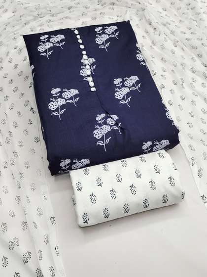HERE&NOW
                          Printed Pure Cotton Unstitched Dress Material