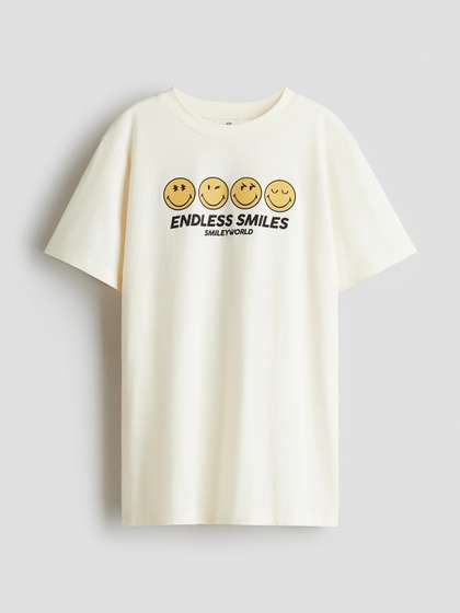 H&M Boys Printed
                    Pure Cotton T-Shirt
