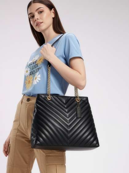 DressBerry Quilted Medium Shopper Tote Bag — ₹849 on Myntra