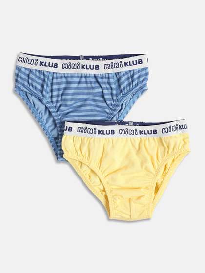 MINI KLUB Boys Pack of 2
                    Striped Assorted Cotton Basic Briefs
