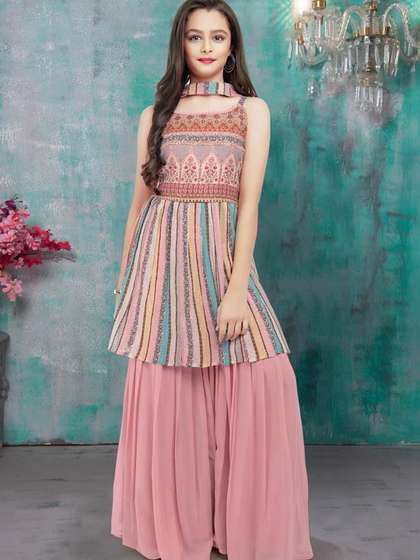 KALINI Girls Printed
                    Regular Kurti with Sharara