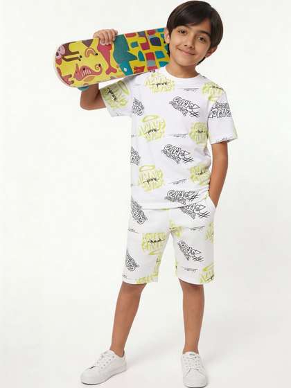 Pantaloons Junior Boys
                    Typography Printed Shorts