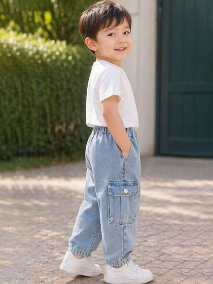 LULU & SKY Boys
                    Regular Fit Mid-Rise Cuffed Hem Jeans