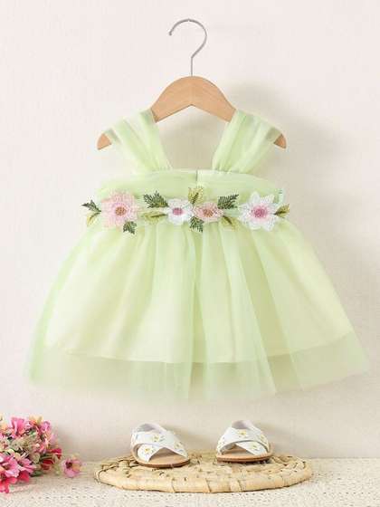 LULU & SKY Floral
                      Embroidered A-Line Dress