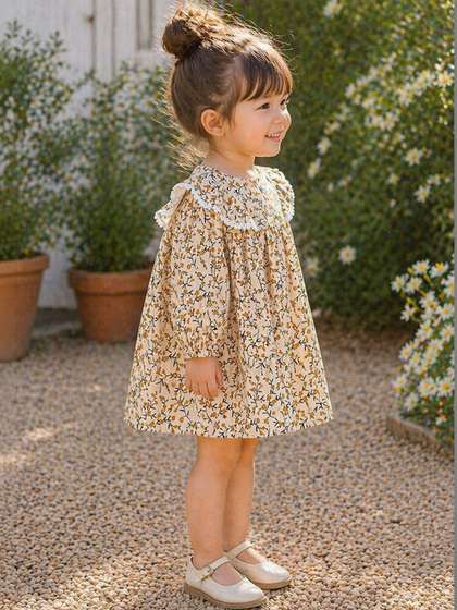LULU & SKY Floral
                    Print Ruffled A-Line Dress