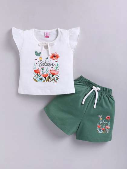 NEON Girls Printed
                    T-shirt with Shorts