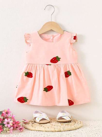 LULU & SKY
                    Embroidered Flutter Sleeve Ruffled A-Line Dress