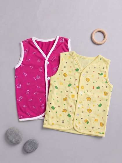 Little Angels Unisex
                    Infant Pack of 2 Cotton Jhabla - Innerwear Vest