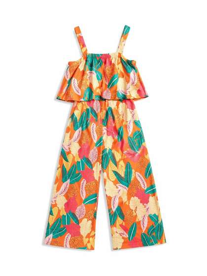 YK Girls Printed Basic
                    Jumpsuit