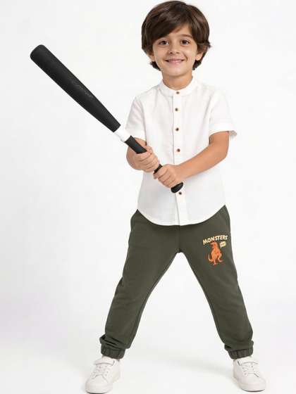 Pantaloons Junior Boys
                    Cotton Mid-Rise Joggers