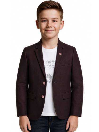 CAVIO Boys Pure Cotton
                    Single-Breasted Blazers & T-Shirt