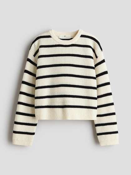 H&M Girls Striped
                    Crop Pullover