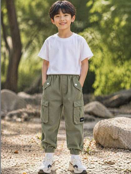 LULU & SKY Boys Easy
                    Wash Cargos Trousers
