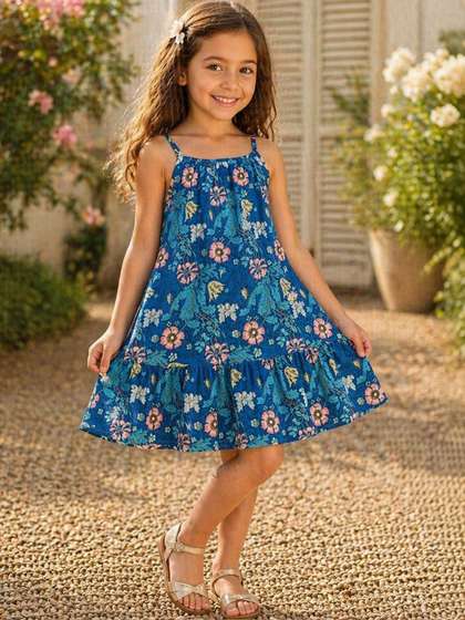 LULU & SKY Floral
                    Print A-Line Dress
