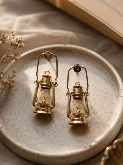 CINNABAR Quirky Brass Drop Earrings
