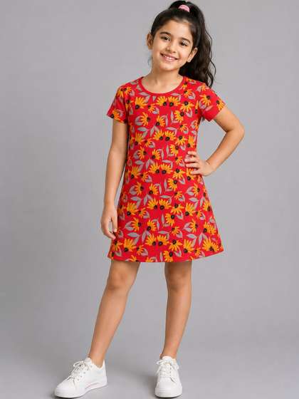 Todd N Teen Girls Floral
                    Printed Pure Cotton Nightdress