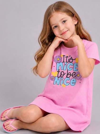 Todd N Teen Girls Pure
                    Cotton Printed Nightdress