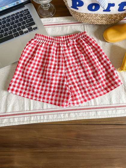 LULU & SKY Girls
                    Checked High-Rise Technology Shorts