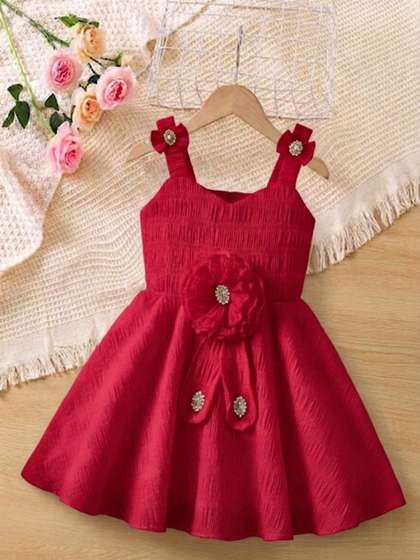 Satjal Fab Ruffled Crepe
                    A-Line Dress