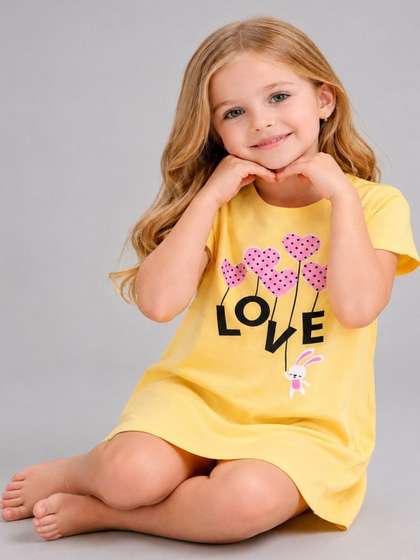 Todd N Teen Girls
                    Graphic Printed Knee Length Nightdress