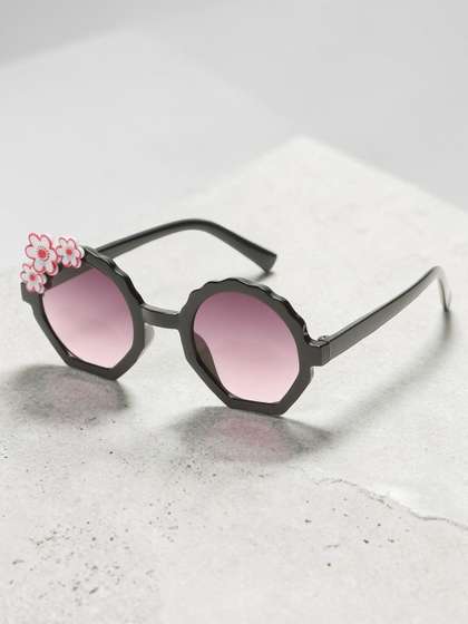 Stoln Girls Brown Lens
                    & Black Round Sunglasses with UV Protected Lens